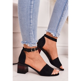 Sandalias de ante tacón alto Laura Messi 2285 Black negro 6