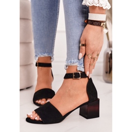 Sandalias de ante tacón alto Laura Messi 2285 Black negro 3