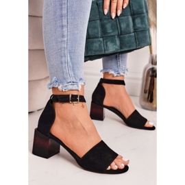 Sandalias de ante tacón alto Laura Messi 2285 Black negro 5