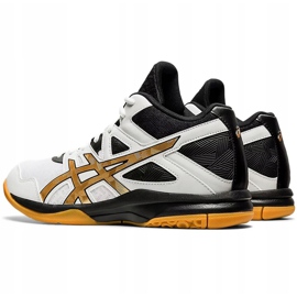 Zapatillas de voleibol Asics Gel-Task Mt 2 blanco-negro-dorado 1071A036 102 para hombre 4