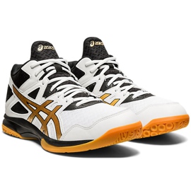 Zapatillas de voleibol Asics Gel-Task Mt 2 blanco-negro-dorado 1071A036 102 para hombre 3