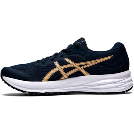 Zapatillas para correr Asics Patriot 12 para mujer azul marino 1012A705 403 dorado 2