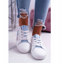 Zapatillas de Mujer con Malla Big Star DD274689 Blanco-Azul 3
