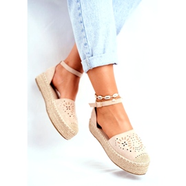 SEA Alpargatas de mujer con plataforma de lino Palermo beige 1