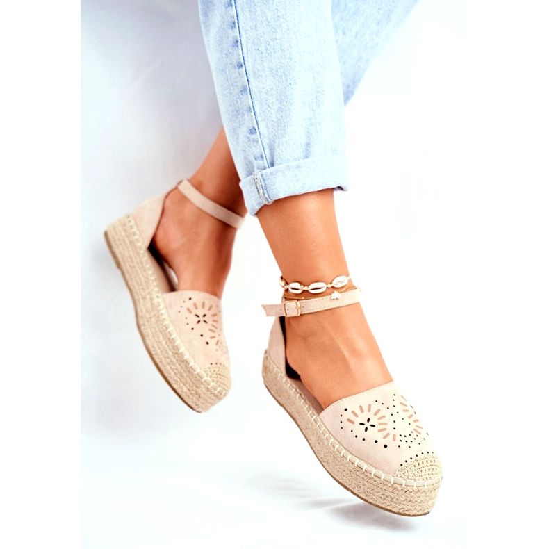 SEA Alpargatas de mujer con plataforma de lino Palermo beige 1
