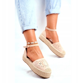 SEA Alpargatas de mujer con plataforma de lino Palermo beige 2