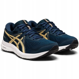 Zapatillas de mujeres Asics Gel-Contend 7 azul marino 1012A911 401 dorado 2