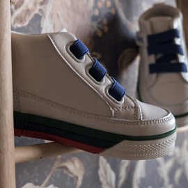 Apawwa Zapatillas altas para niños en blanco y azul marino Baxter ['blanco', 'azul marino'] 4