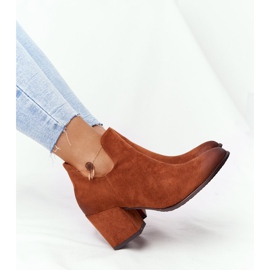 Vinceza Botas de mujer con recortes en el talón Camel Caroline marrón 4