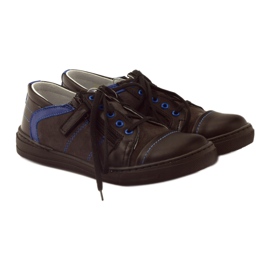 Zapatos bajos negros con cremallera Ren But 4292 azul 4