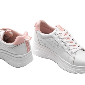 Zapatillas blancas y rosas BO-529 blanco 3