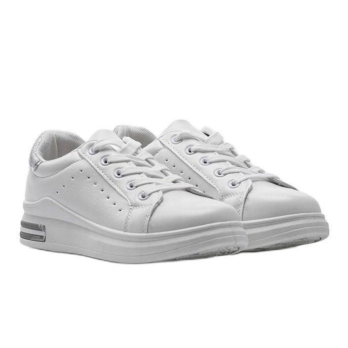 Deportivas blancas y plateadas LDH003 blanco plata gris 1