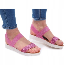 Sandalias Con banda elástica V12817 Rosa rosado plata 2