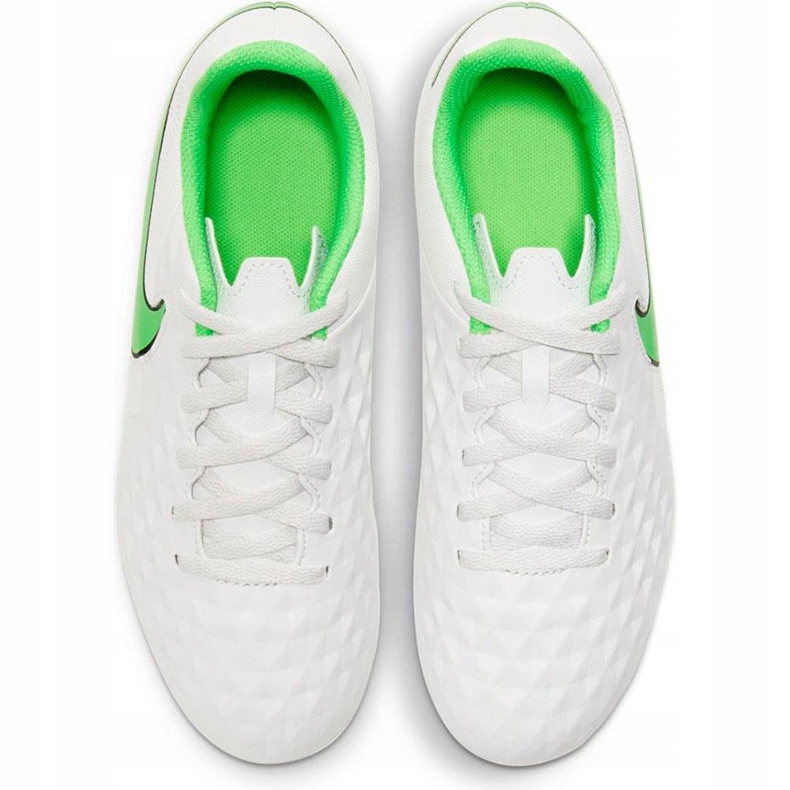 Zapatillas de fútbol Nike Tiempo Legend 8 Club FG / MG Junior blancas AT5881030 blanco blanco 1