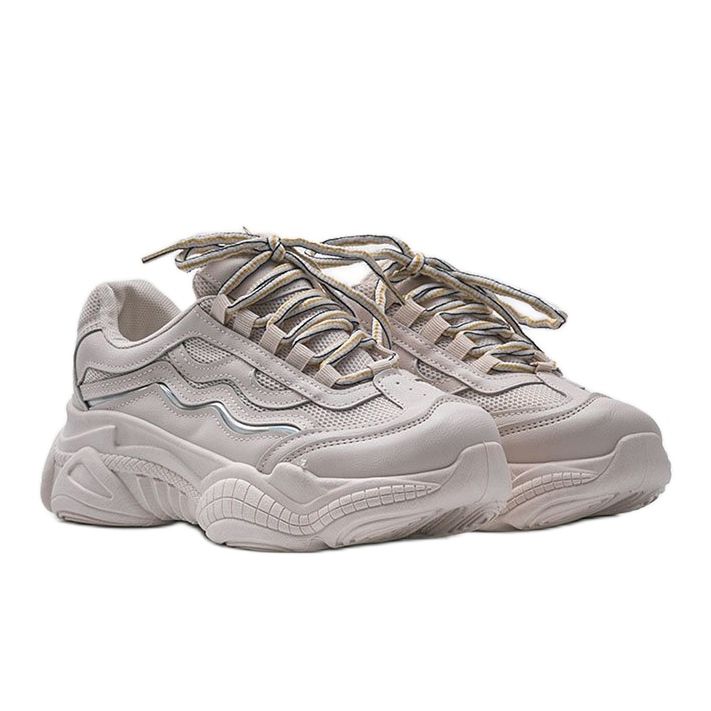 Zapatillas deportivas Lilly beige gris 1