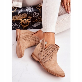 Botas caladas en cuña Beige Melanie 1