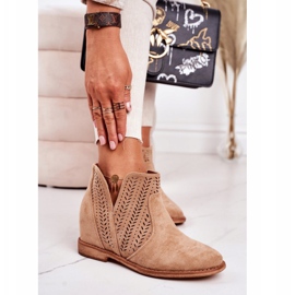 Botas caladas en cuña Beige Melanie 2