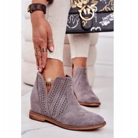 Botas caladas en cuña Grey Melanie gris 2