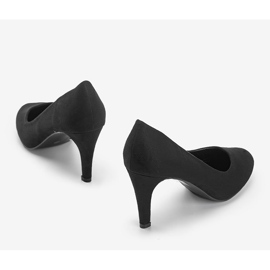 Tacones negros clásicos de ante ecológico Christina 2