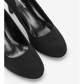 Tacones negros clásicos de ante ecológico Christina 4