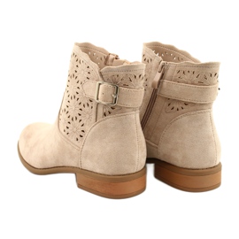 M.Daszyński Botas de gamuza calada para mujer SA142-18 beige 4
