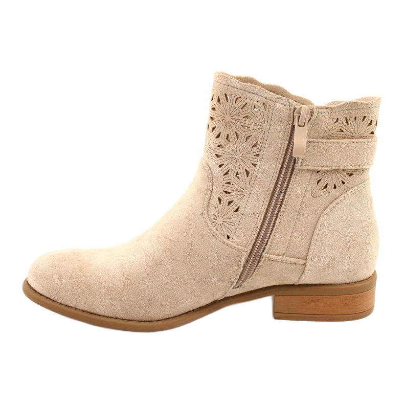 M.Daszyński Botas de gamuza calada para mujer SA142-18 beige 1