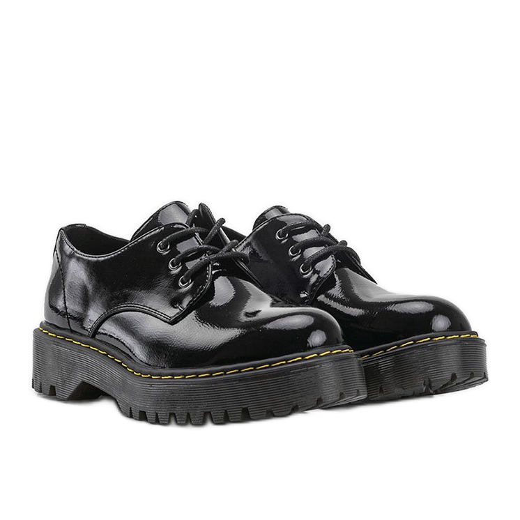 Botas lacadas de charol negro, botas Marilyn 1