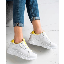 SHELOVET Zapatillas Na Bielej Platforme Nice blanco amarillo 3