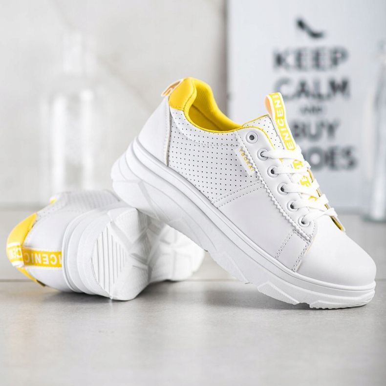 SHELOVET Zapatillas Na Bielej Platforme Nice blanco amarillo 1