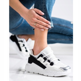 Ideal Shoes Zapatillas con inserto negro blanco 2