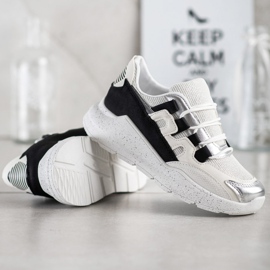 Ideal Shoes Zapatillas con inserto negro blanco 4