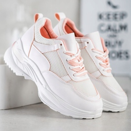 SHELOVET Cómodas zapatillas blancas blanco 2