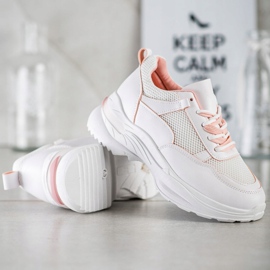 SHELOVET Cómodas zapatillas blancas blanco 3