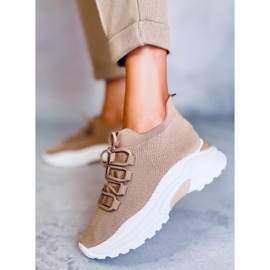 Calcetines deportivos beige V8043-2 Calzado caqui 3