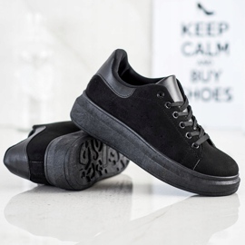SHELOVET Zapatillas de gamuza en la plataforma negro 2