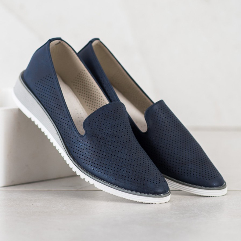 Goodin Señores de cuero calados azul 1 Goodin Señores de cuero calados azul 1