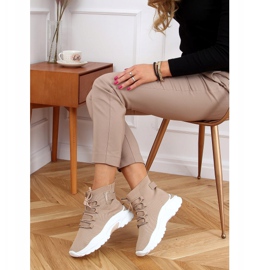 Calcetines deportivos beige tobillo alto B0-676 Beige 2