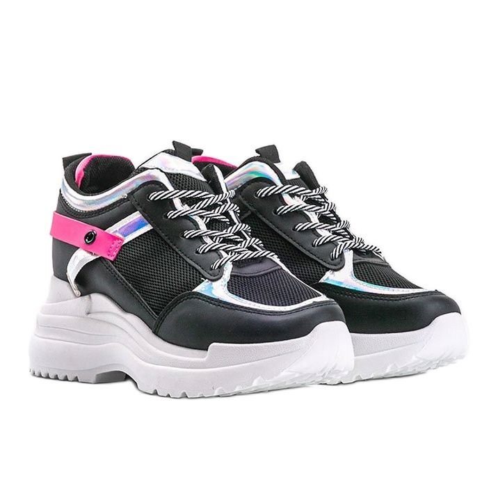 Zapatillas negras sobre suela gruesa de Johan negro 1