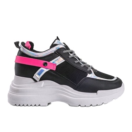 Zapatillas negras sobre suela gruesa de Johan negro 4