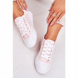 PS1 Zapatillas Daphne Logged para mujer en blanco y rosa rosado 4