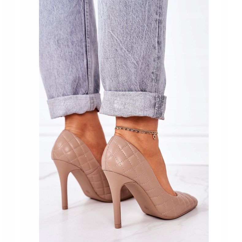 PS1 Stilettos Acolchados Elegantes Marrón Brillante Rosanna 1