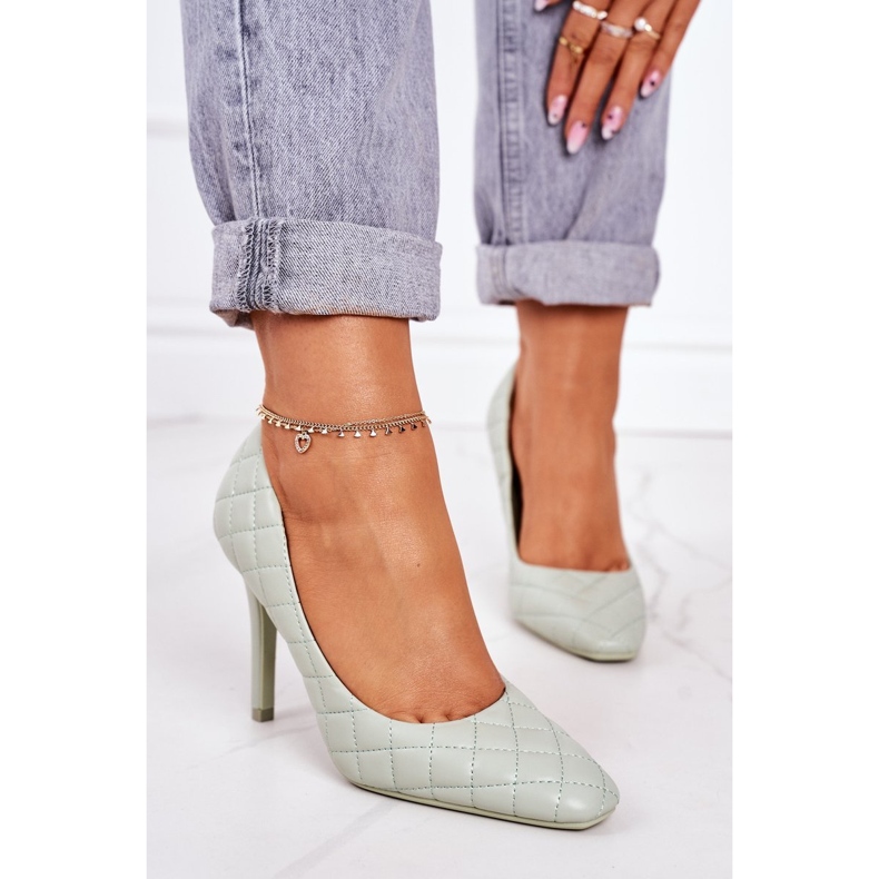 PS1 Stilettos Acolchados Verdes Elegantes Rosanna 1