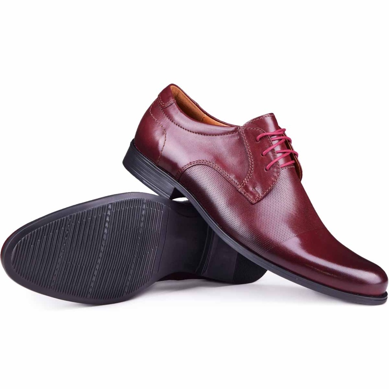 Kampol Zapatos formales hombre 344/17 / D3 burdeos rojo 1