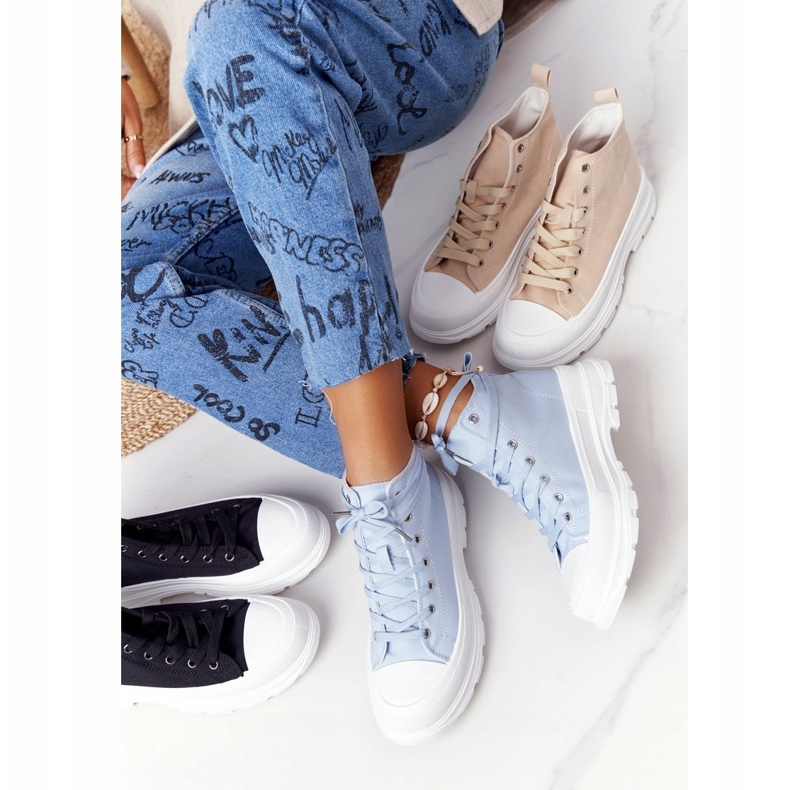 FB2 Zapatillas altas de mujer en una suela grande azul Trissy 1 FB2 Zapatillas altas de mujer en una suela grande azul Trissy 1