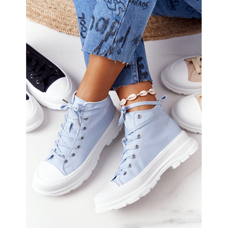 FB2 Zapatillas altas de mujer en una suela grande azul Trissy 2 FB2 Zapatillas altas de mujer en una suela grande azul Trissy 2