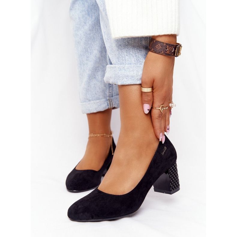 Sergio Leone Zapato de Salón de Ante Negro Selva2 2