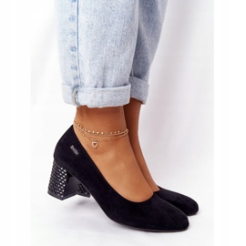 Sergio Leone Zapato de Salón de Ante Negro Selva2 3