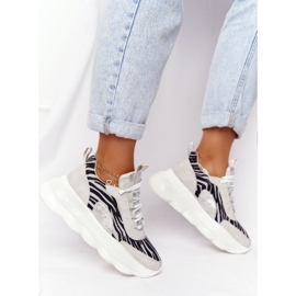 Zapatos Deportivos Mujer Lu Boo Suela Gruesa Gris ¡Pruébalo! 3