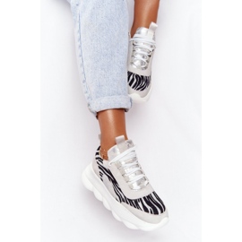 Zapatos Deportivos Mujer Lu Boo Suela Gruesa Gris ¡Pruébalo! 4