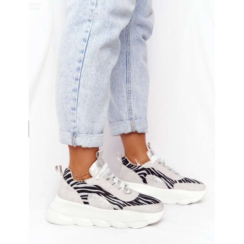 Zapatos Deportivos Mujer Lu Boo Suela Gruesa Gris ¡Pruébalo! 1